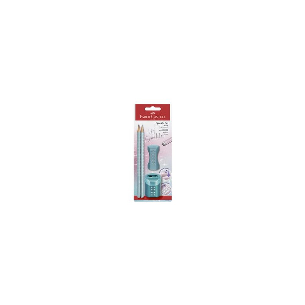 FABER-CASTELL Kit d'écriture GRIP SPARKLE, vert menthe