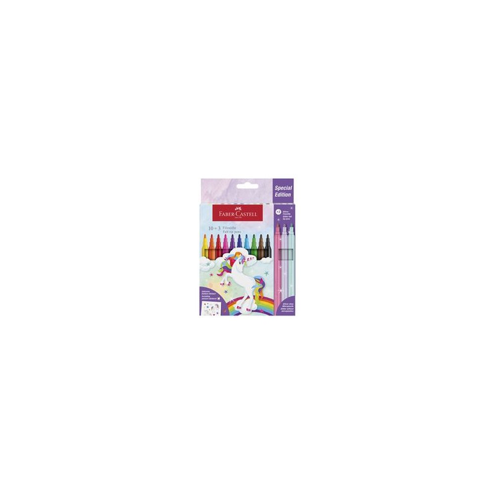 FABER-CASTELL Feutre licorne, étui carton 10+3