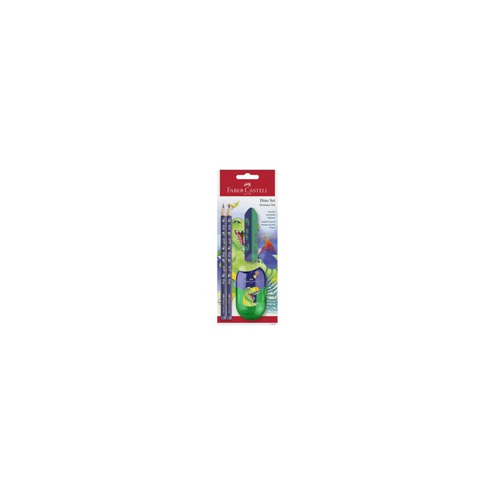 FABER-CASTELL Kit d'écriture Dino, 4 pièces, bleu