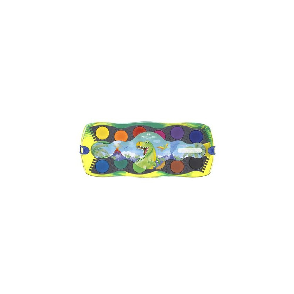 FABER-CASTELL Boîte de peinture CONNECTOR Dino, 12 couleurs