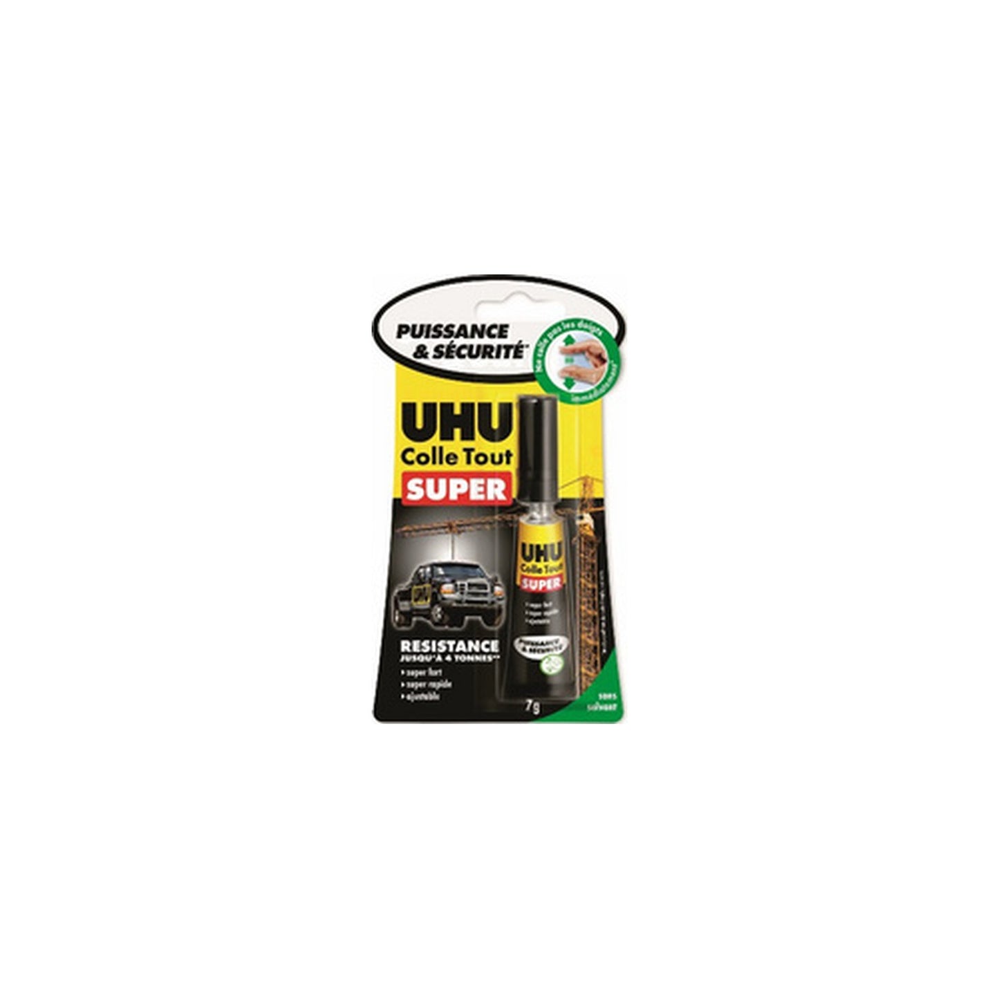 UHU Colle SUPER Strong & Safe, 7 g, sur carte blister