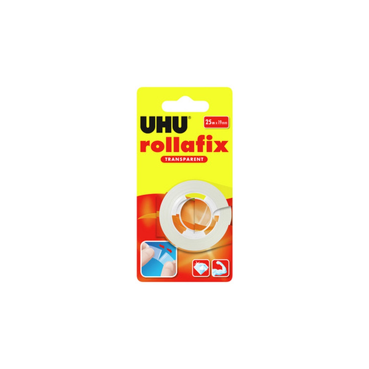 UHU Ruban adhésif rollafix 19 mm x 25 m, transparent