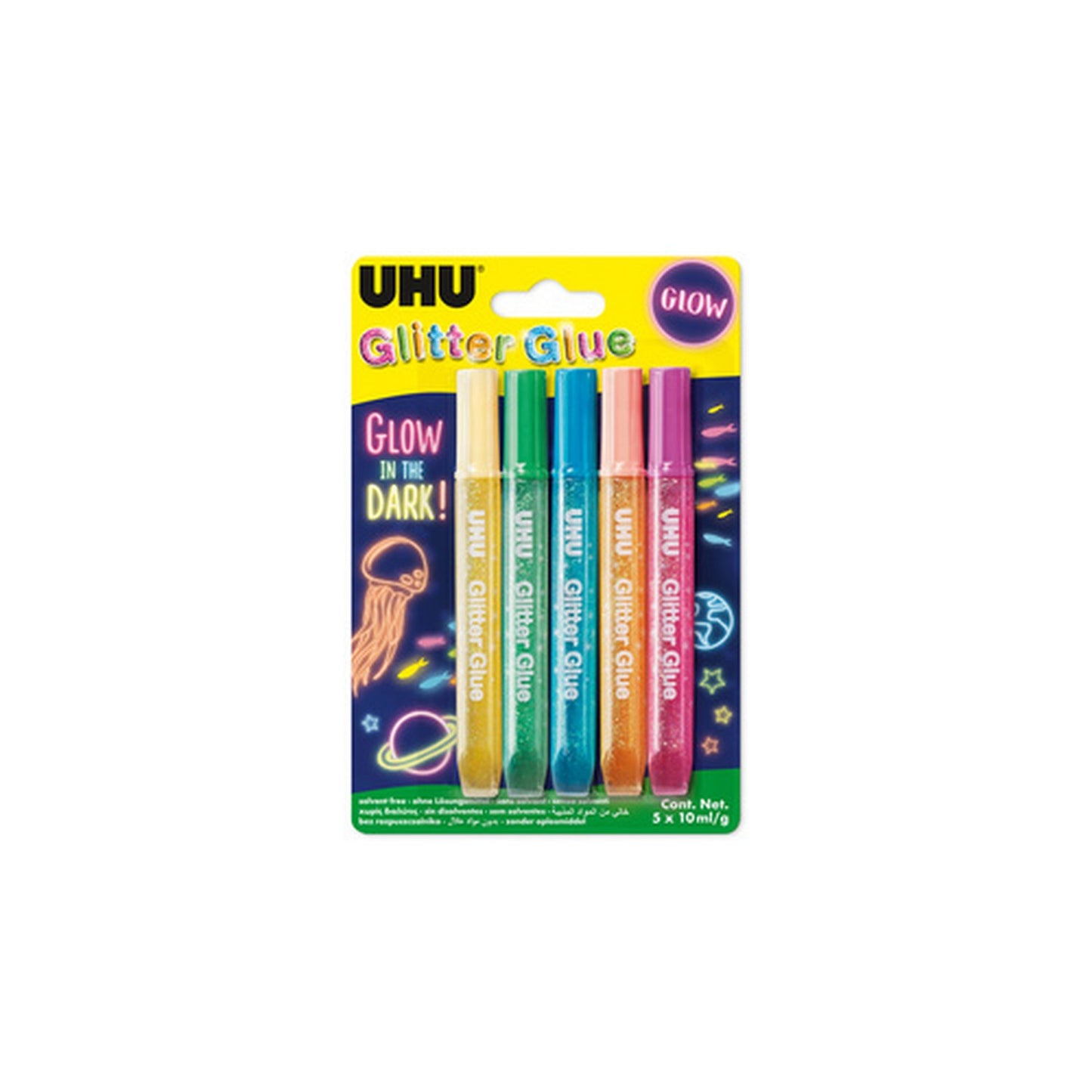 UHU Colle à paillettes Glitter Glue "GLOW IN THE DARK"