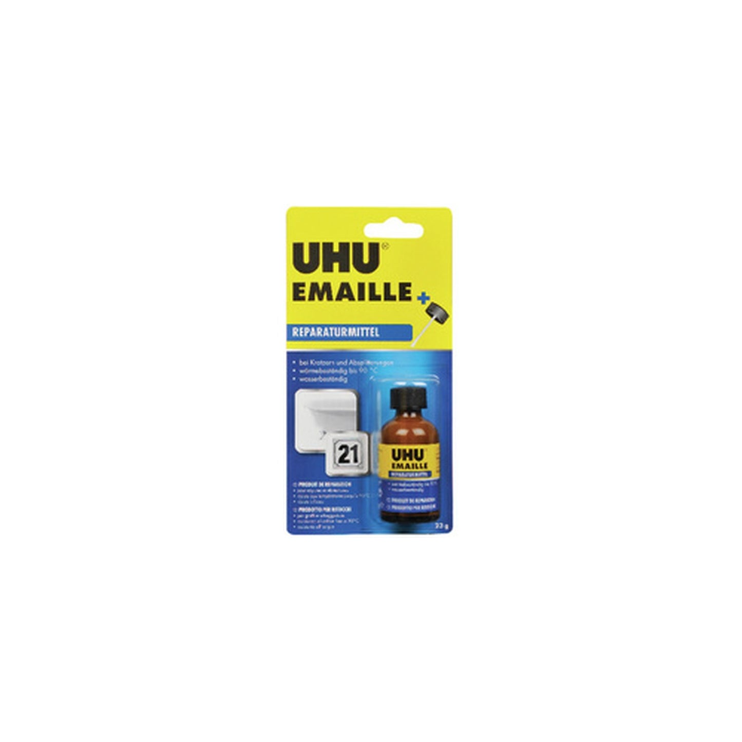 UHU Produit de réparation ÉMAIL, flacon à pinceau de 23 g