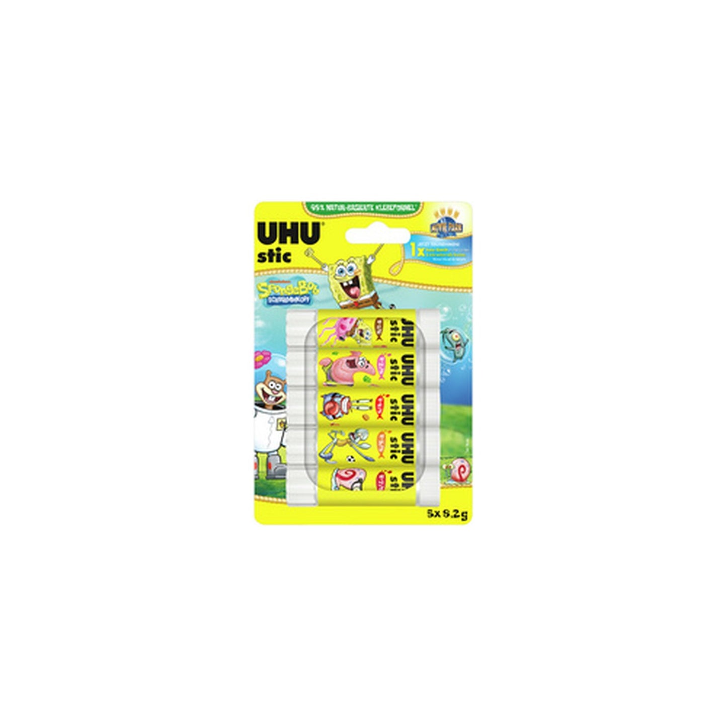 UHU Bâton de colle stic Bob l'éponge, 5 x 8,2 g, blister