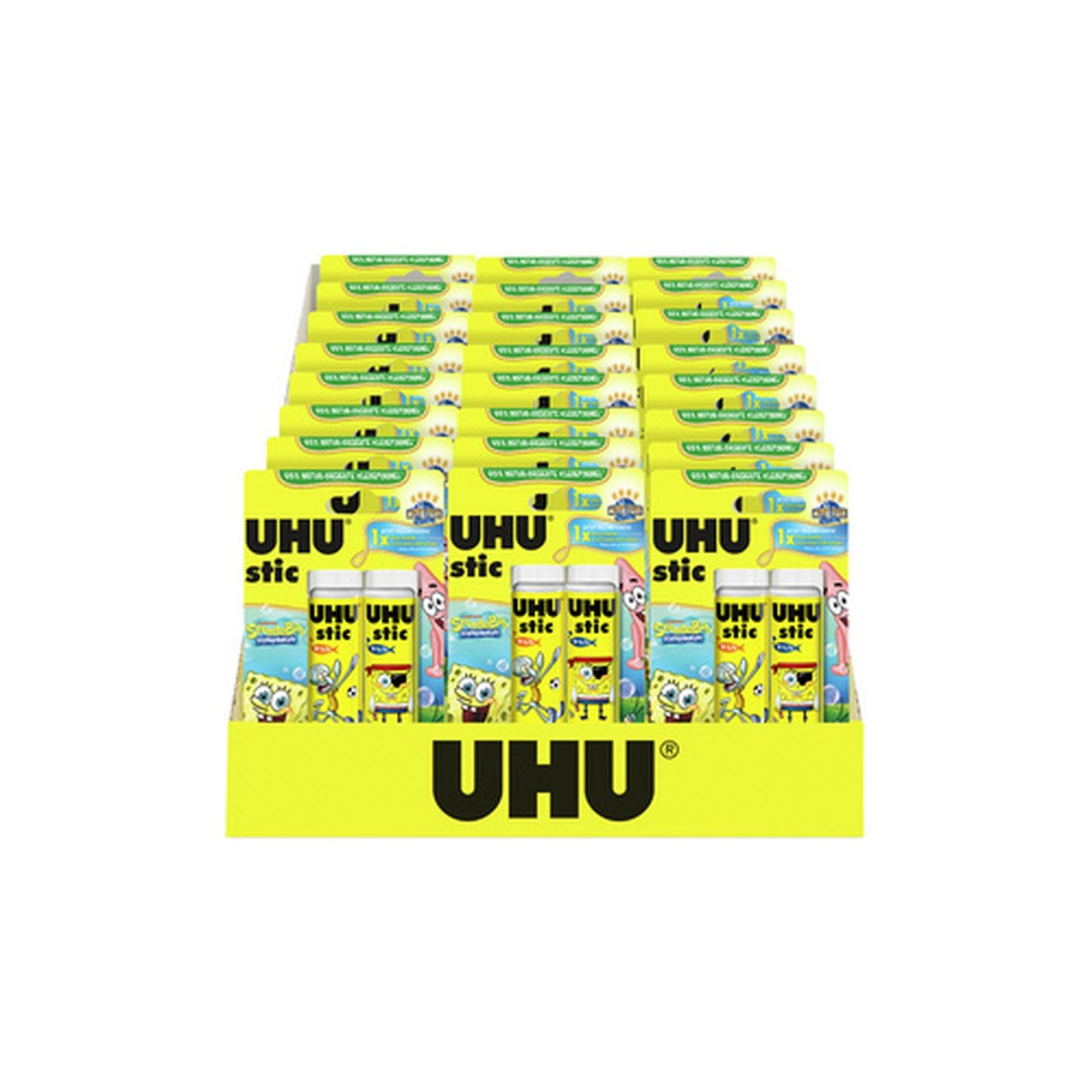 UHU Bâton de colle stic Bob l'éponge, 2 x 21 g, présentoir