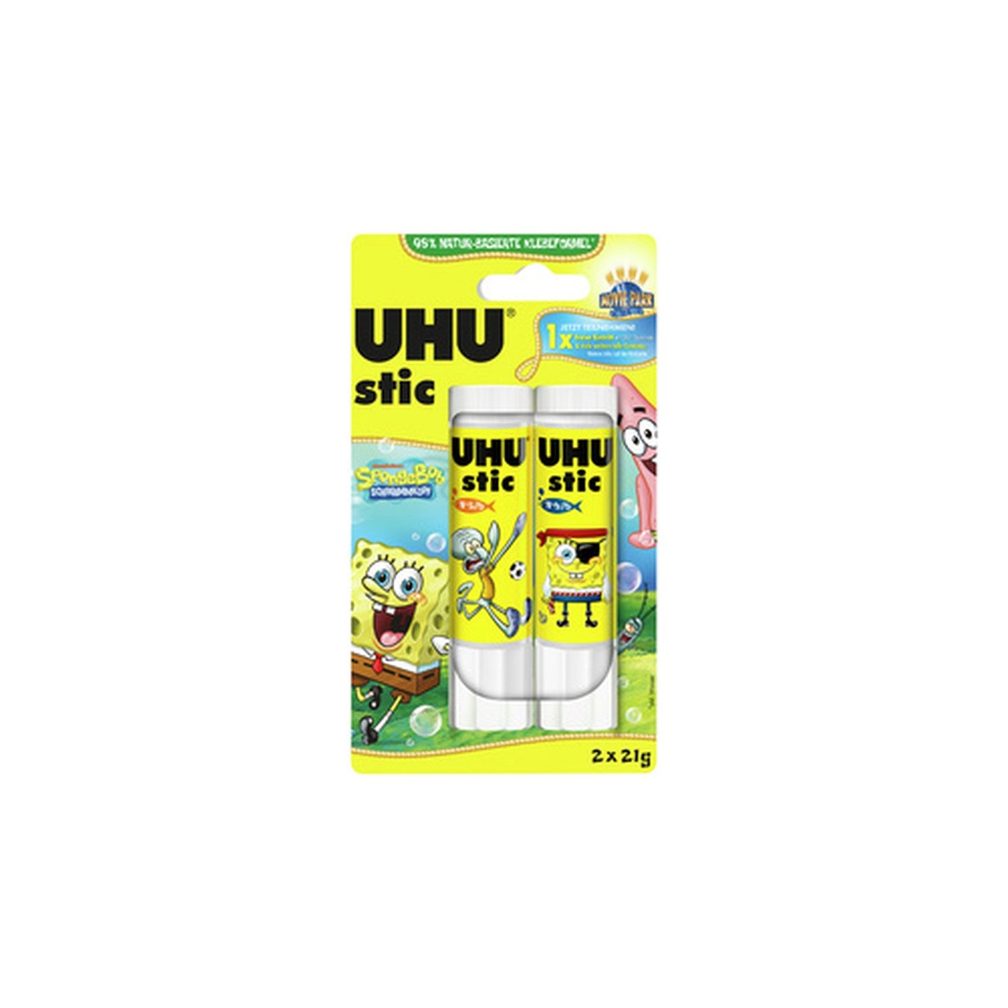 UHU Bâton de colle stic Bob l'éponge, 2 x 21 g, blister