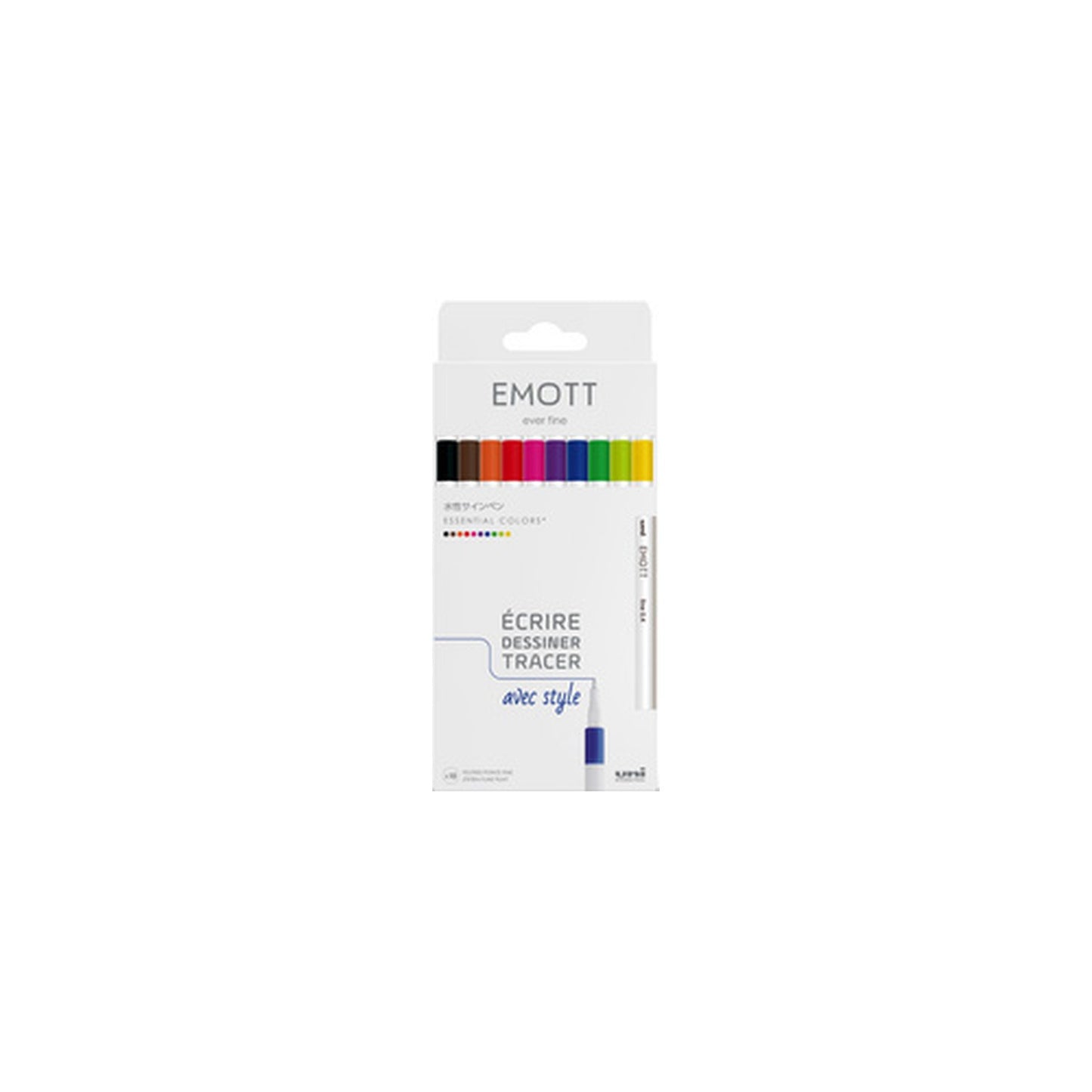 uni-ball Feutre EMOTT, set de 10 "Essential Colors"