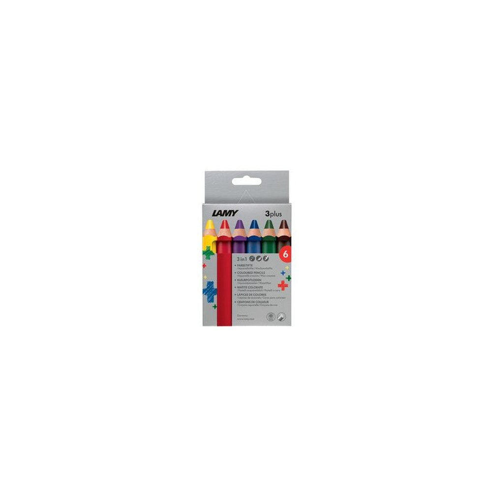 LAMY Crayon de couleur 3-en-1 3plus, étui carton de 6