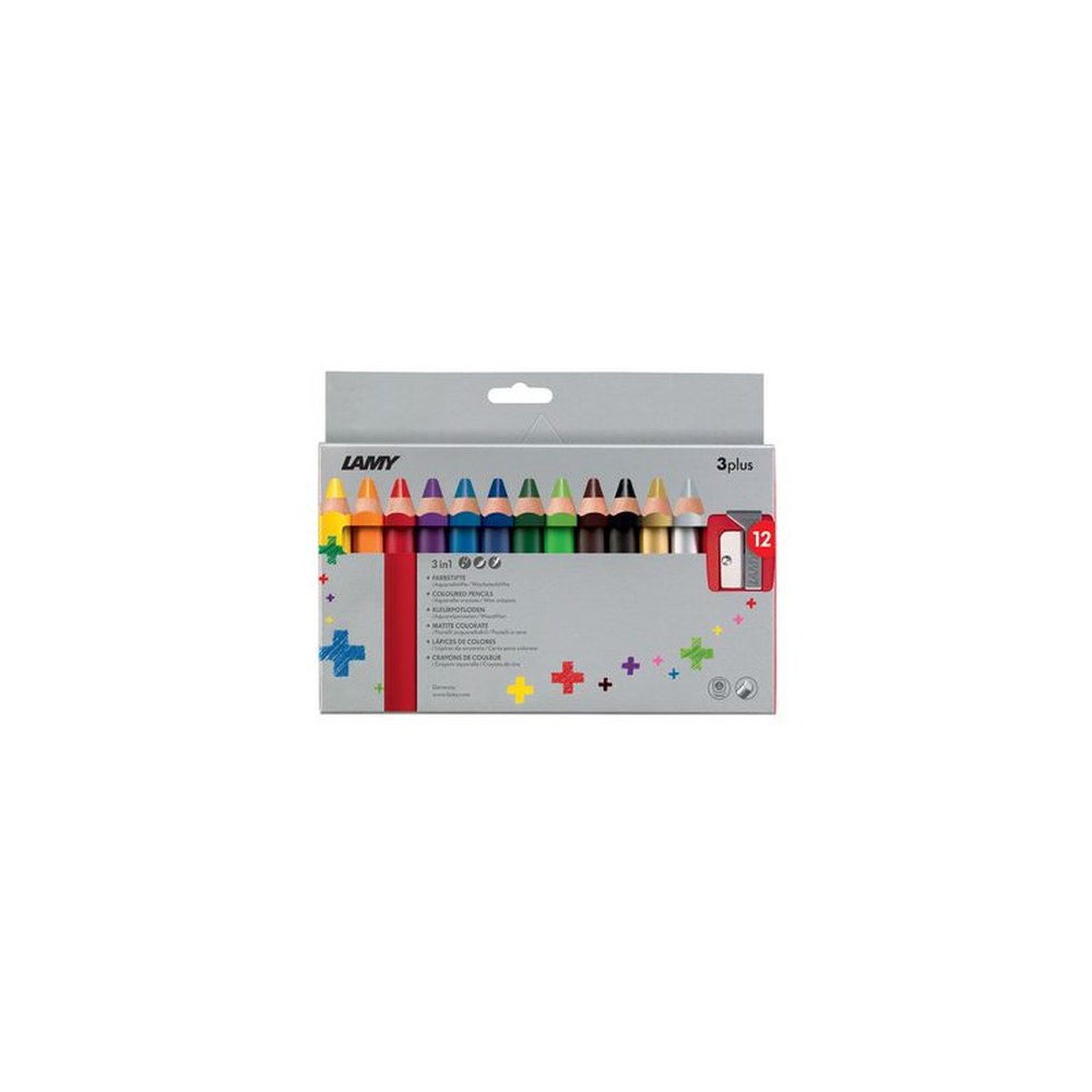 LAMY Crayon de couleur 3-en-1 3plus, étui carton de 12