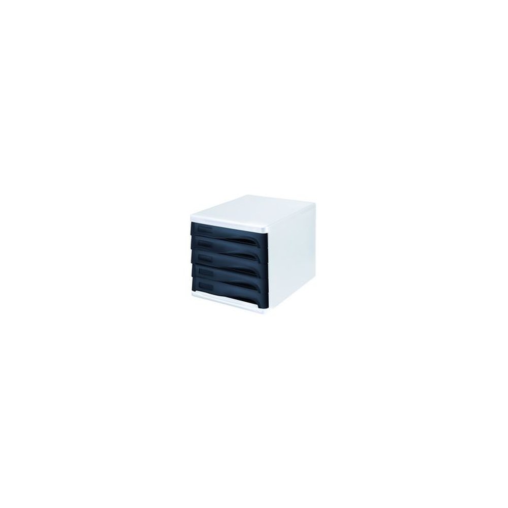 helit Module de classement "the wave", 5 tiroirs, blanc/noir