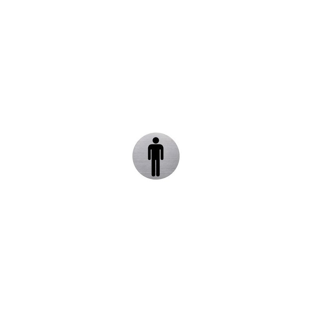 helit Pictogramme "the badge" WC-Hommes, rond, argent