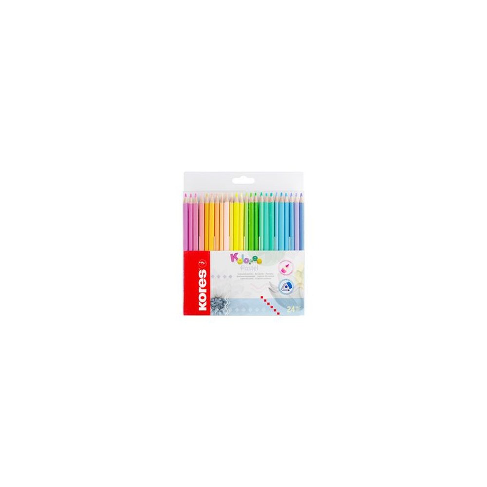 Kores Crayon de couleur "Kolores Pastel", étui carton de 24