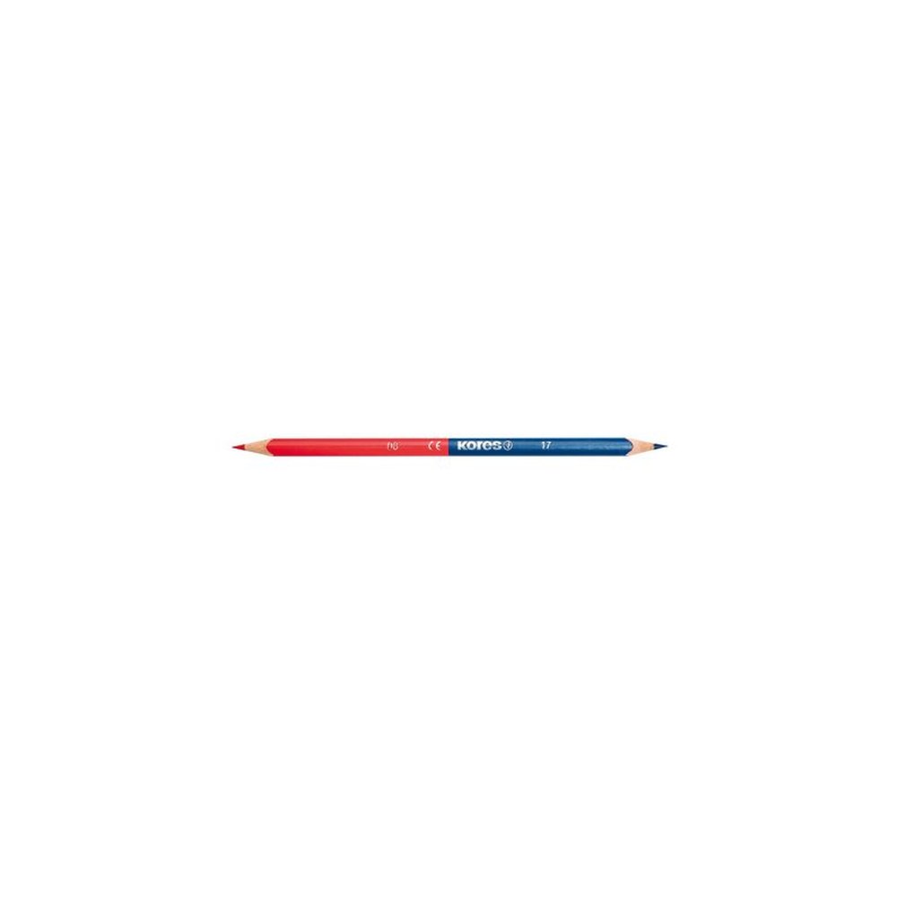 Kores Crayons de couleur TWIN, triangulaire, bleu / rouge