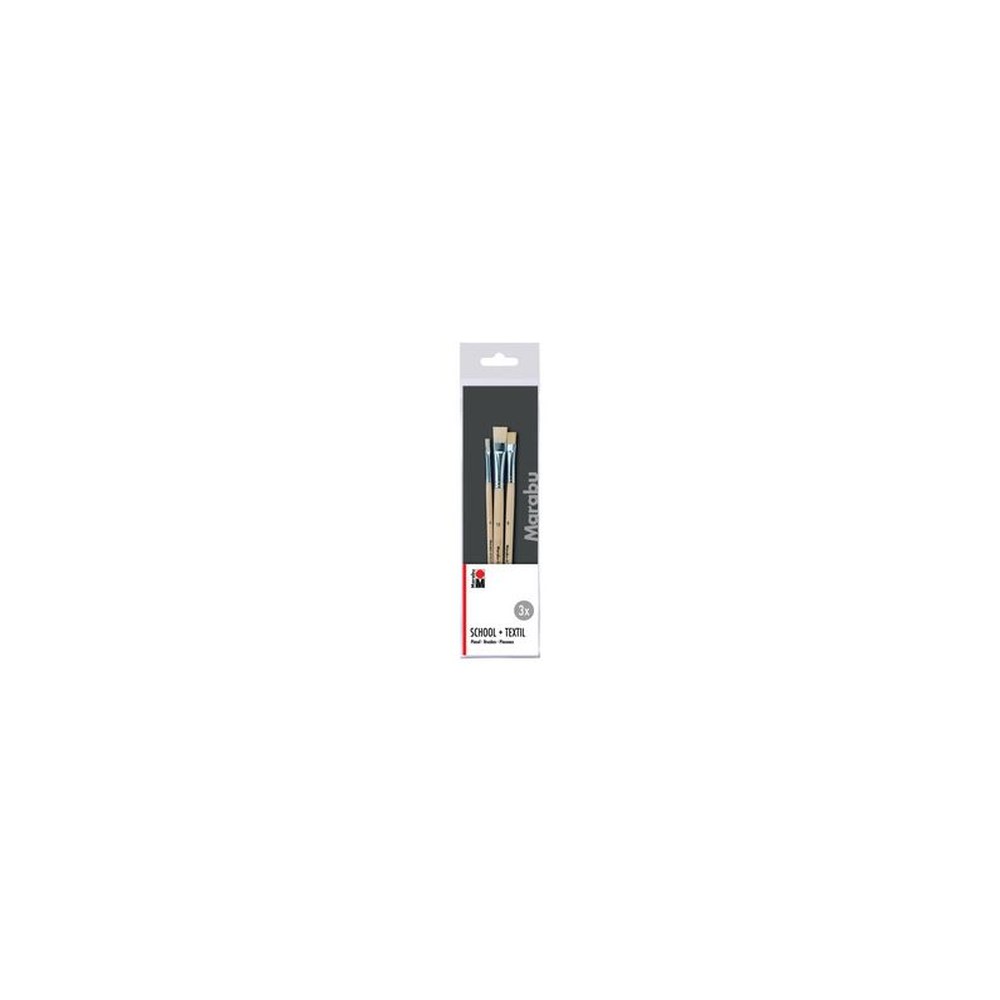 Marabu Set de pinceaux School + Textil, 3 pièces