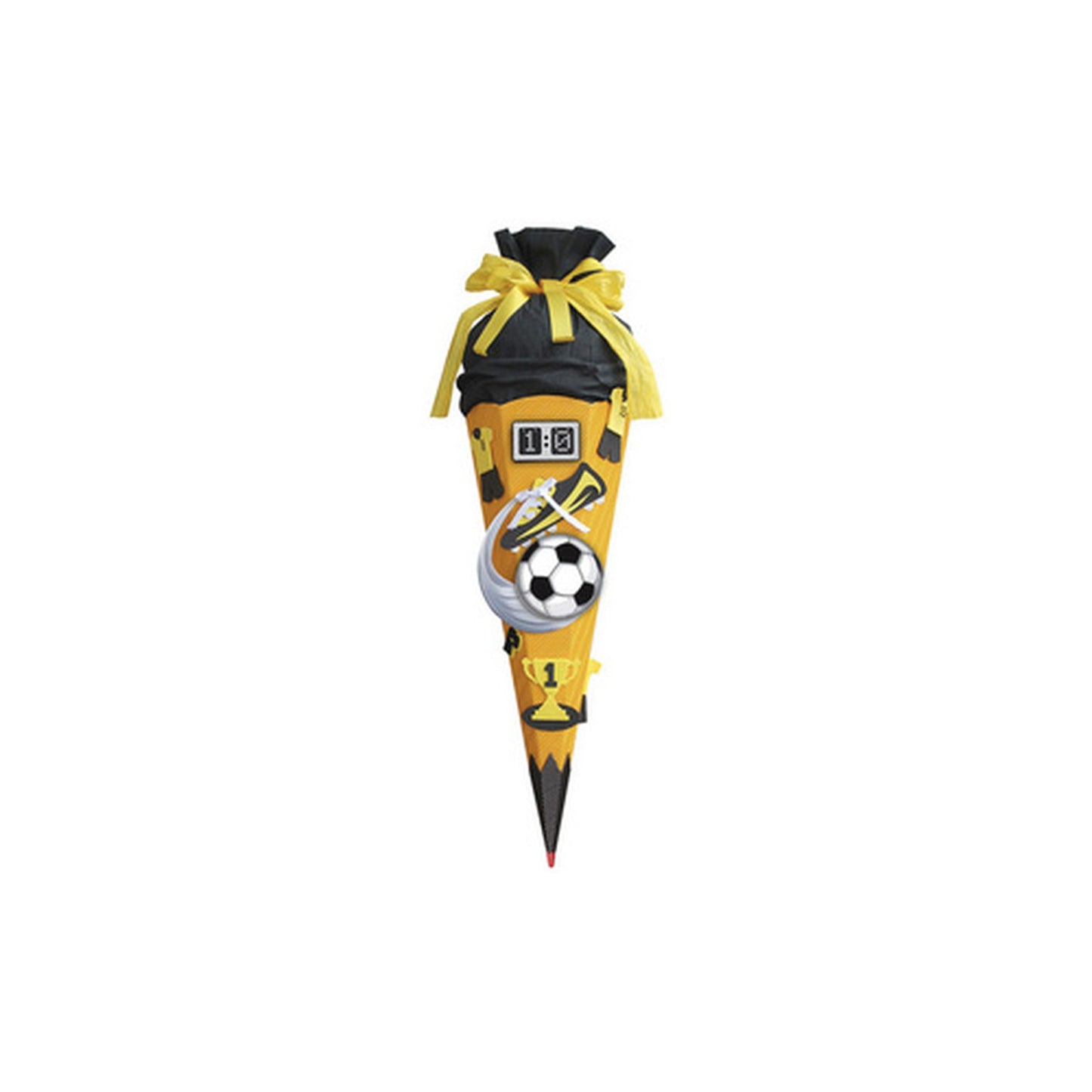 ROTH Schultüten-Bastelset "Soccer gelb/schwarz", 6-eckig