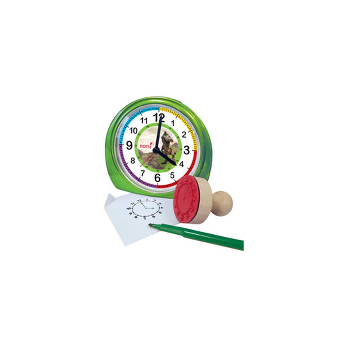 ROTH Réveil pour enfants & tampon, kit "Tyrannosaure"