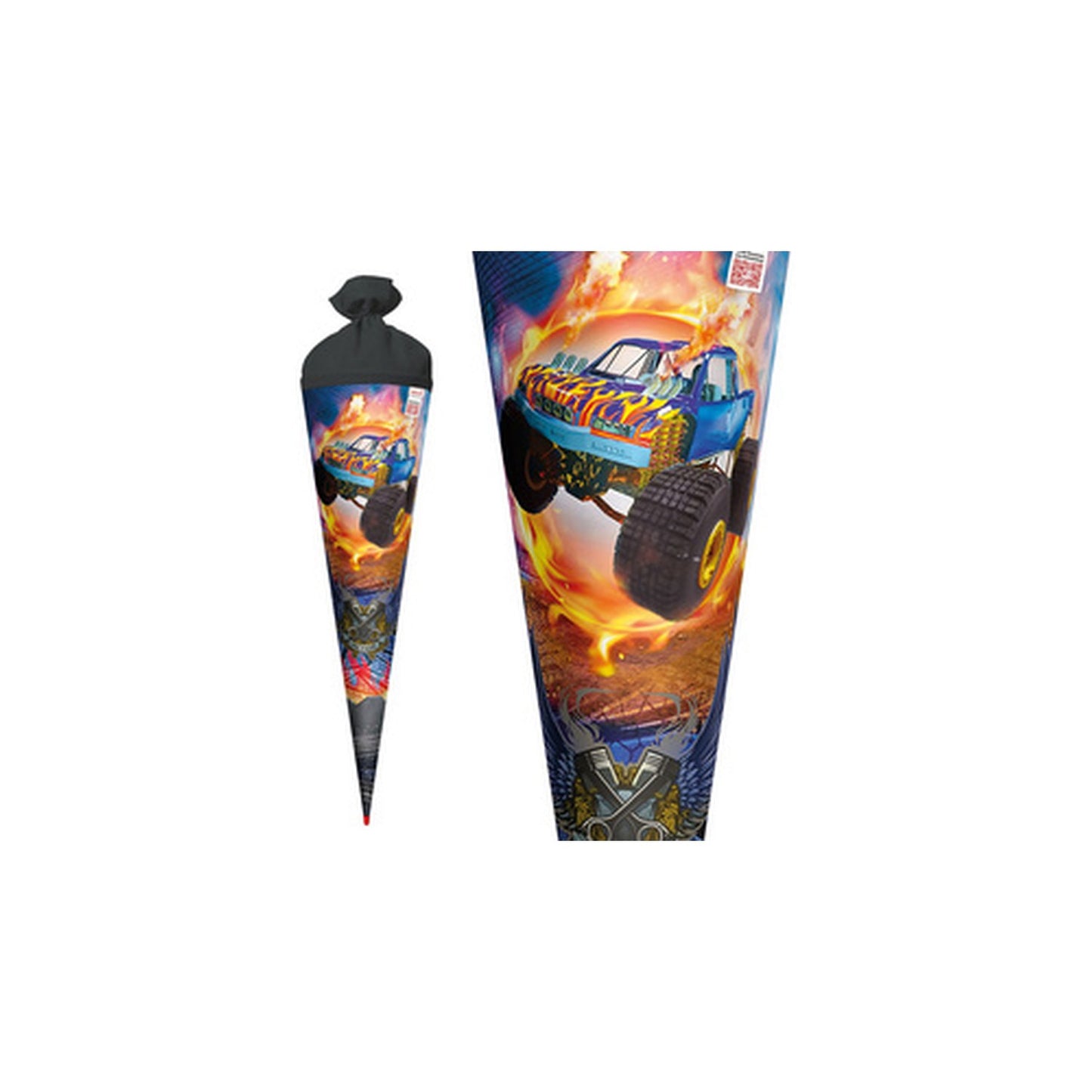 ROTH Schultüte "Monstertruck Fire", rund, 700 mm