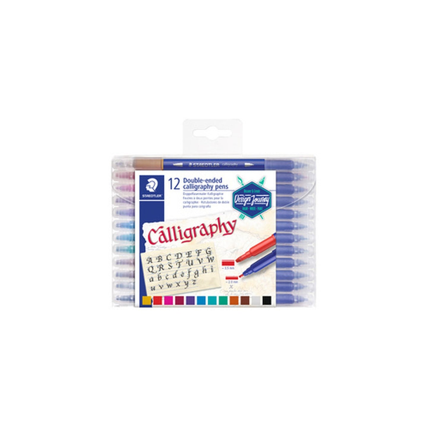 STAEDTLER Feutre double pointe de calligraphie, étui de 12