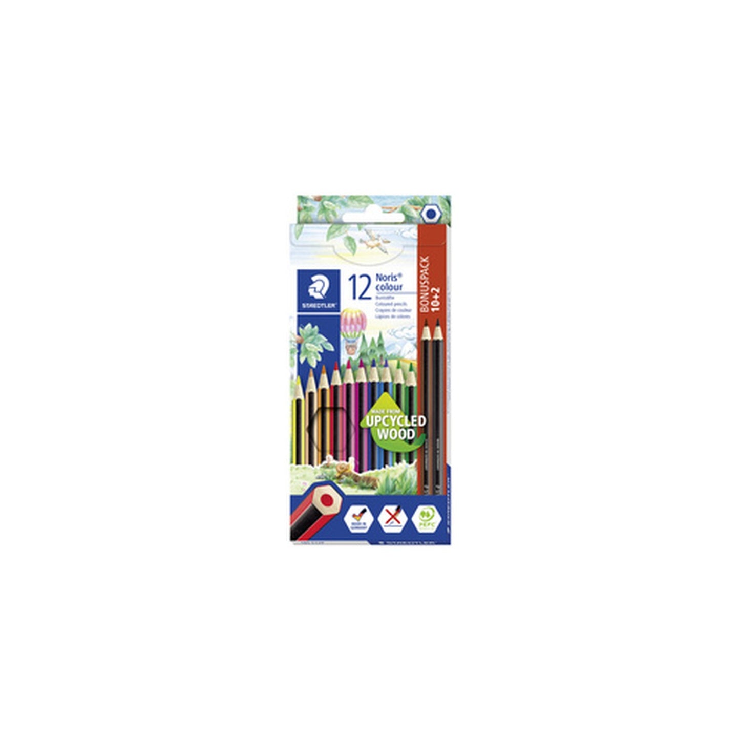 STAEDTLER Crayon de couleur Noris Colour, étui carton 10+2