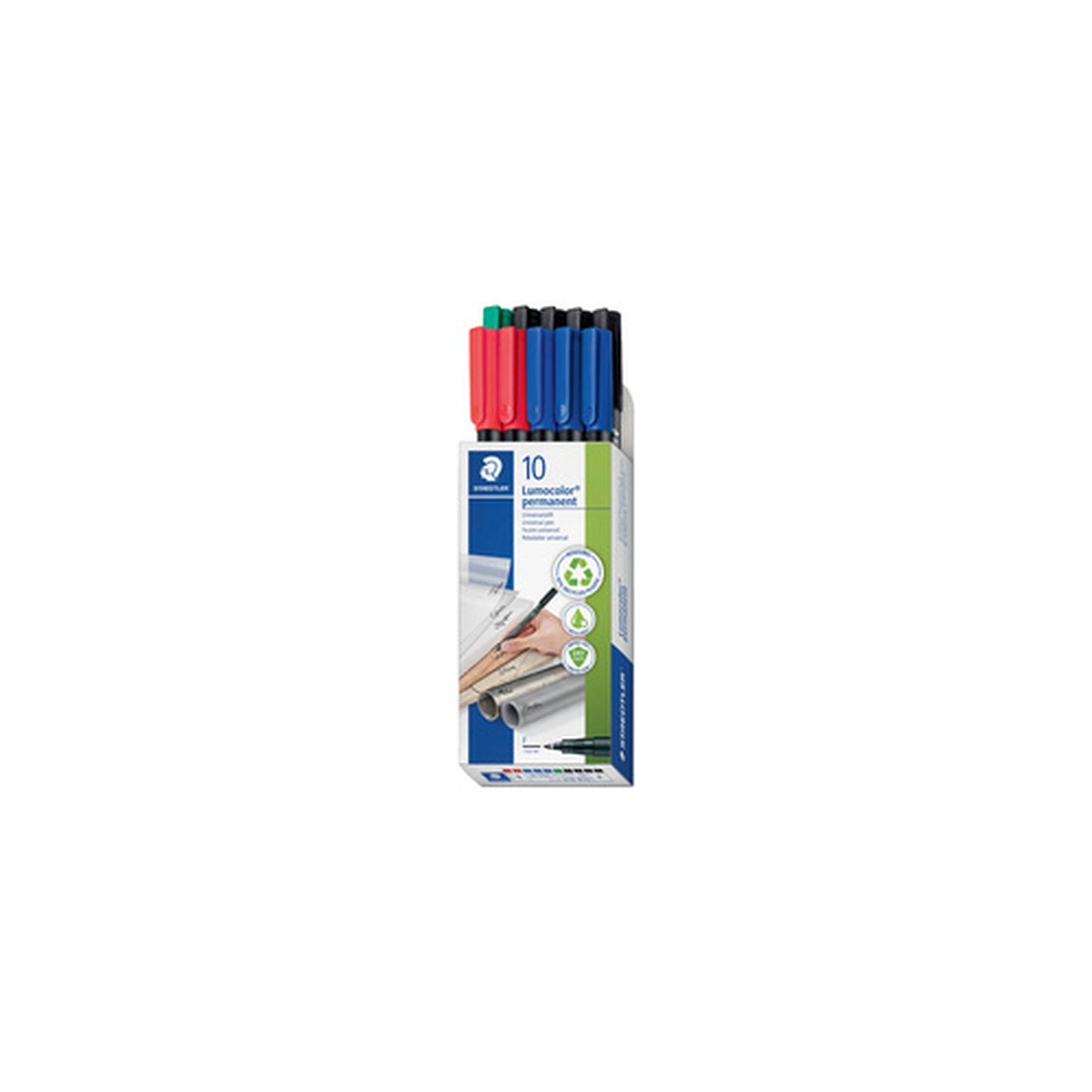 STAEDTLER Marqueur permanent 318F Lumocolor, étui de 10