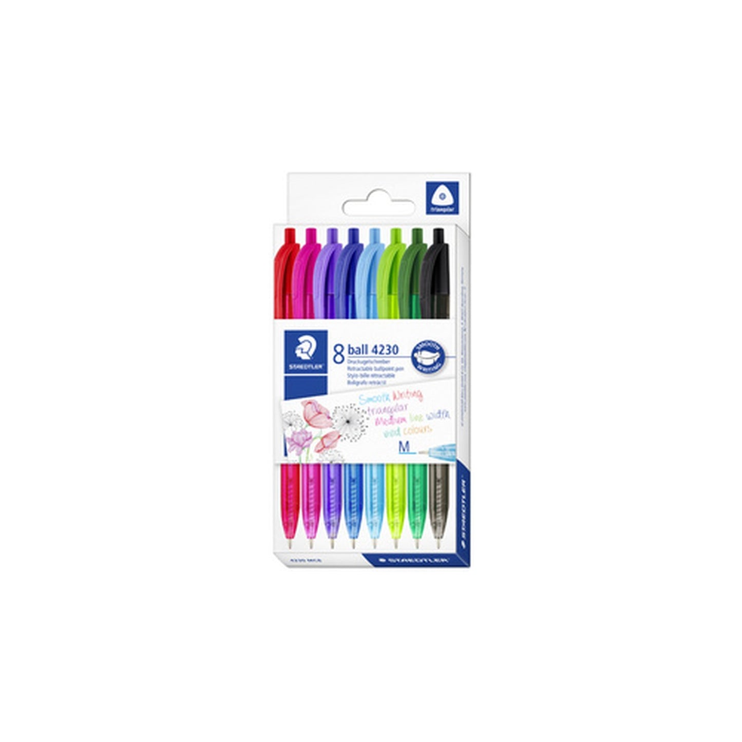STAEDTLER Stylo à bille rétractable ball 4230 M, étui de 8