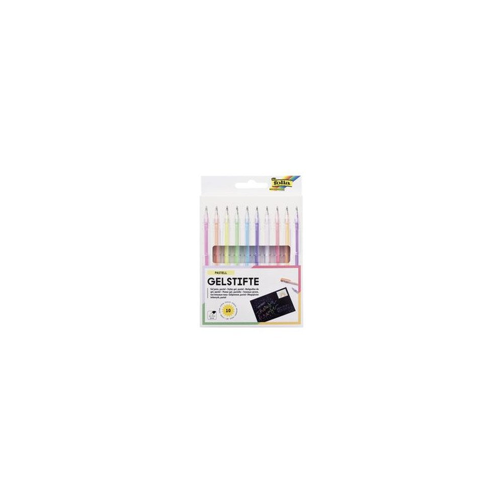 folia Stylo gel PASTELL, couleurs assorties, étui de 10