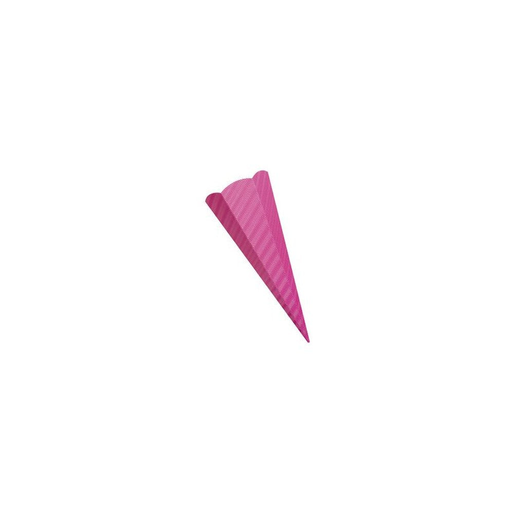 folia Schultüten-Zuschnitt, 3D-Wellpappe, 6-eckig, pink