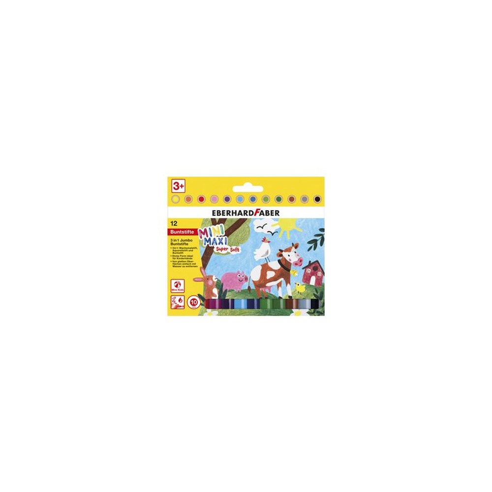 EBERHARD FABER Crayon de couleur 3 en 1 Jumbo MINI MAXI