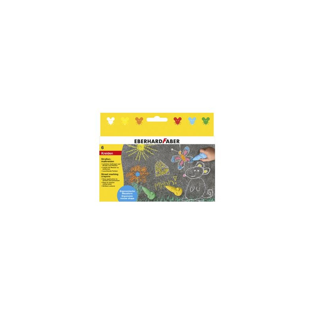 EBERHARD FABER Craie de trottoir Souris, étui en carton de 6