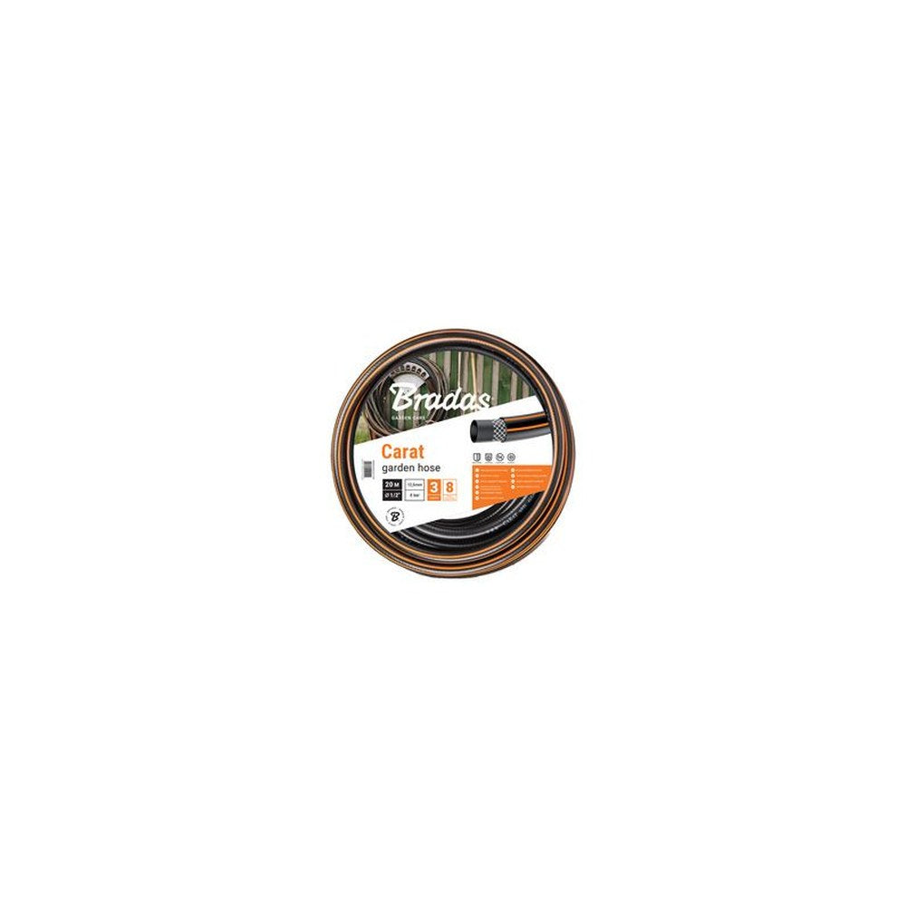 Bradas Tuyau d'arrosage CARAT, 3/4", noir/orange, 50 m