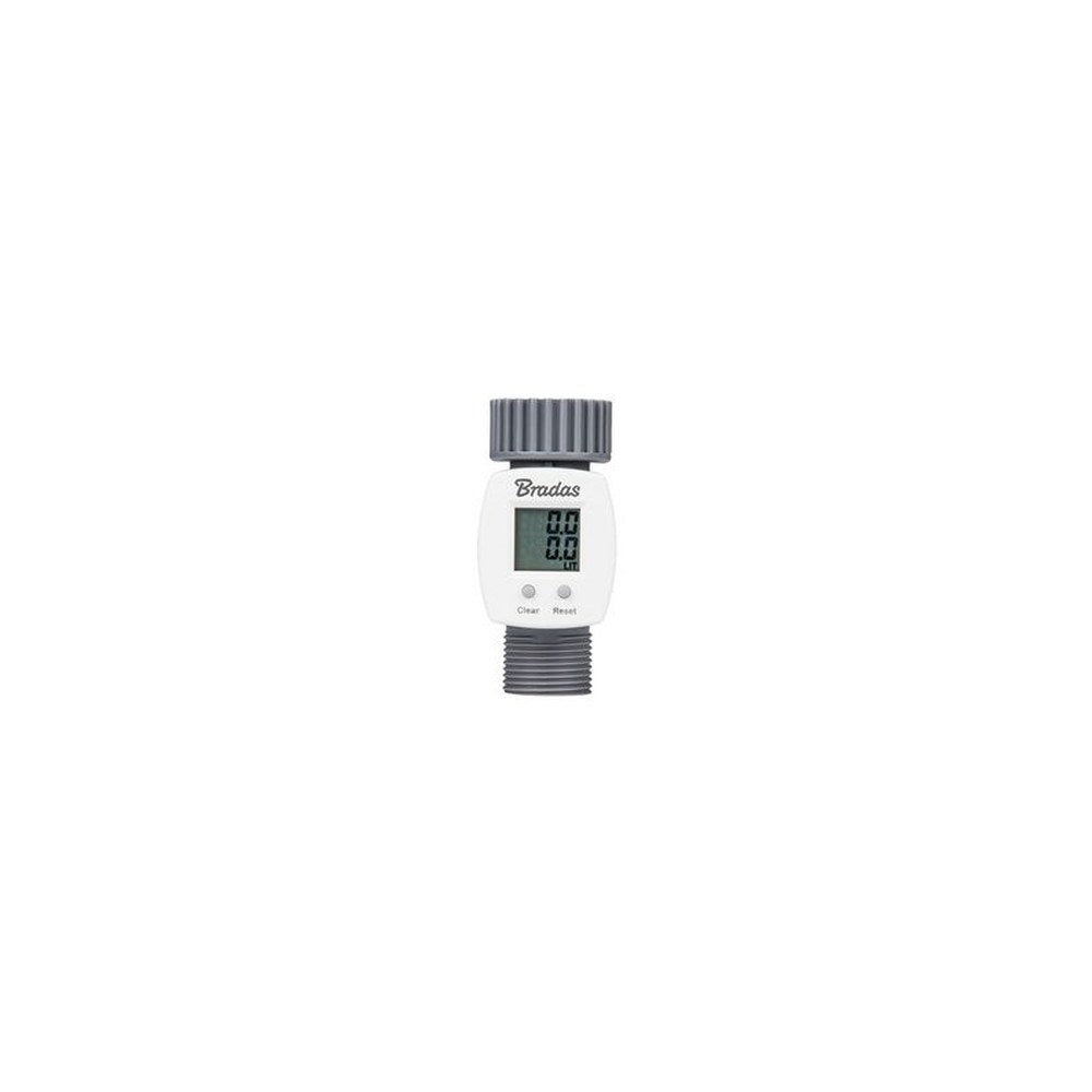 Bradas Débitmètre d'eau numérique WHITE LINE, 3/4", gris/
