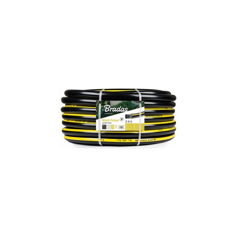 Bradas Tuyau d'arrosage BLACK COLOUR, 3/4", noir/jaune, 50 m