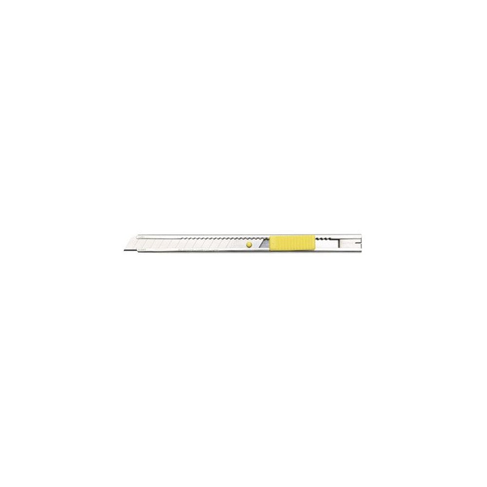 NT Cutter STL-ONE, boîtier en aluminium, 9 mm, argent/jaune
