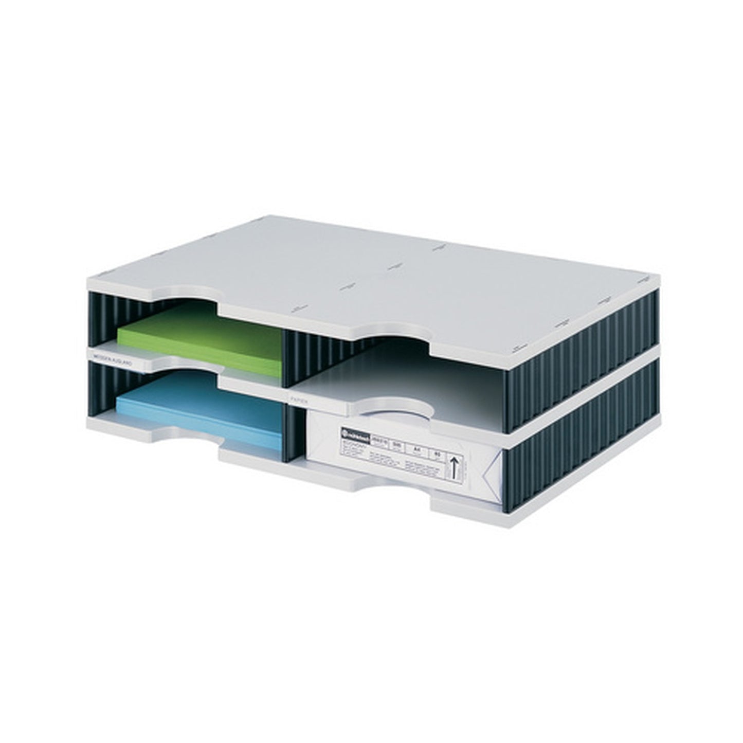 styro Module de base styrodoc duo 4 compartiments, noir/gris