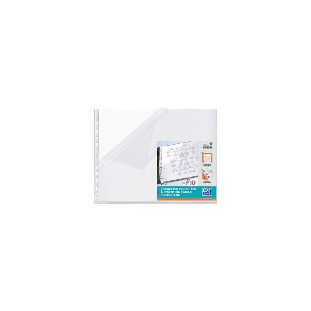 Oxford Pochette perforée, A3 paysage, PP, transparent lisse