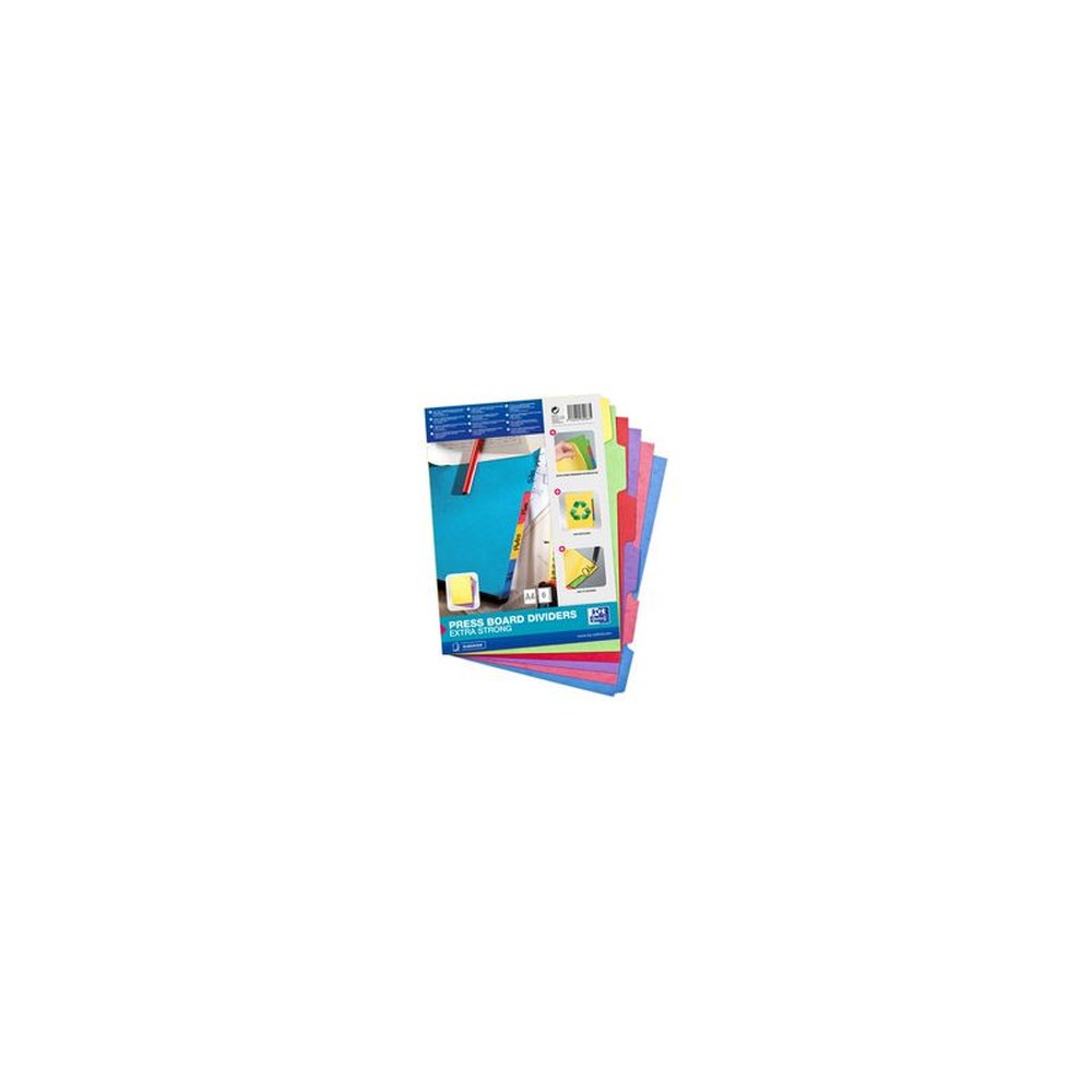 Oxford Intercalaires carton, uni, A4, multicolore, 6 touches