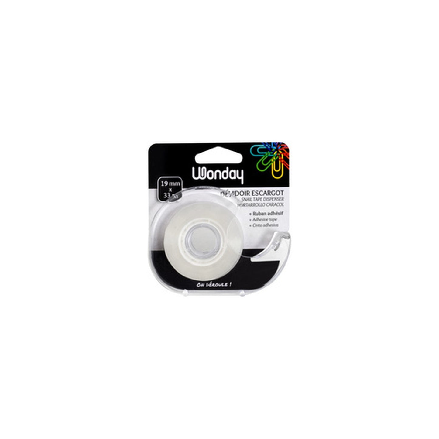Wonday Dévidoir manuel inclus 1 rouleau adhésif 19 mm x 33 m