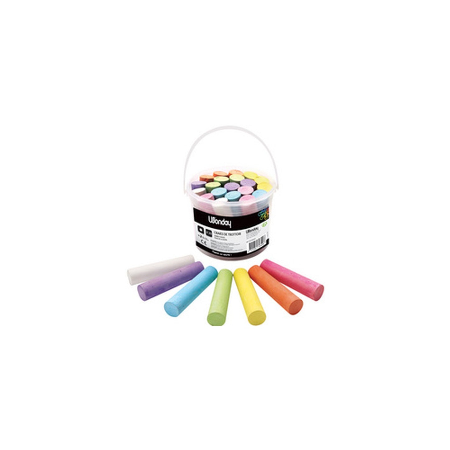 Wonday Craie de trottoir "marelle", seau en plastique de 20