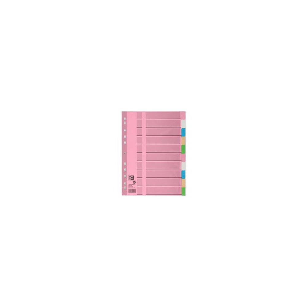 Oxford Intercalaires en carton, uni, A4, couleur, 10 touches
