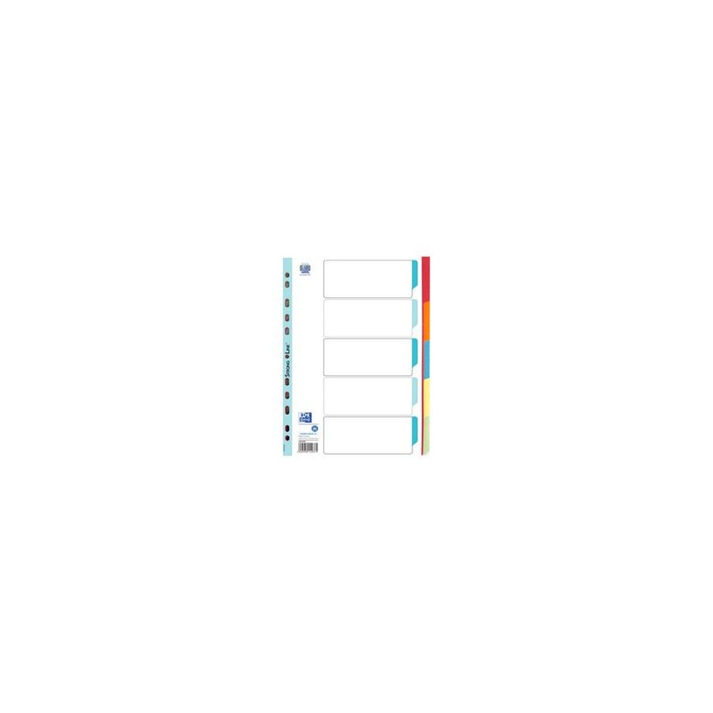 Oxford Intercalaires en carton, uni, format A4, couleur, 5