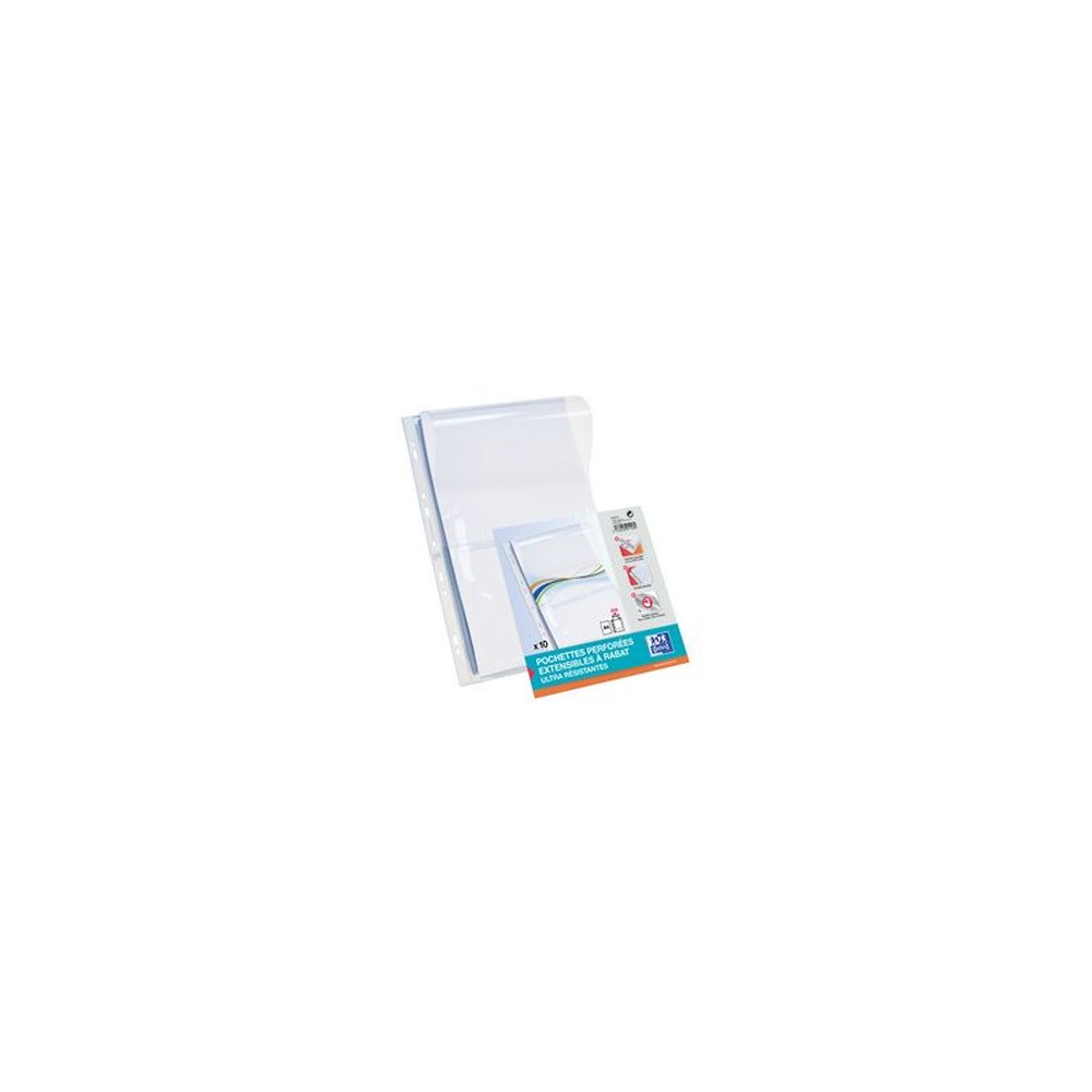 Oxford Pochettes perforées à soufflet, A4, PVC, 0,3 mm