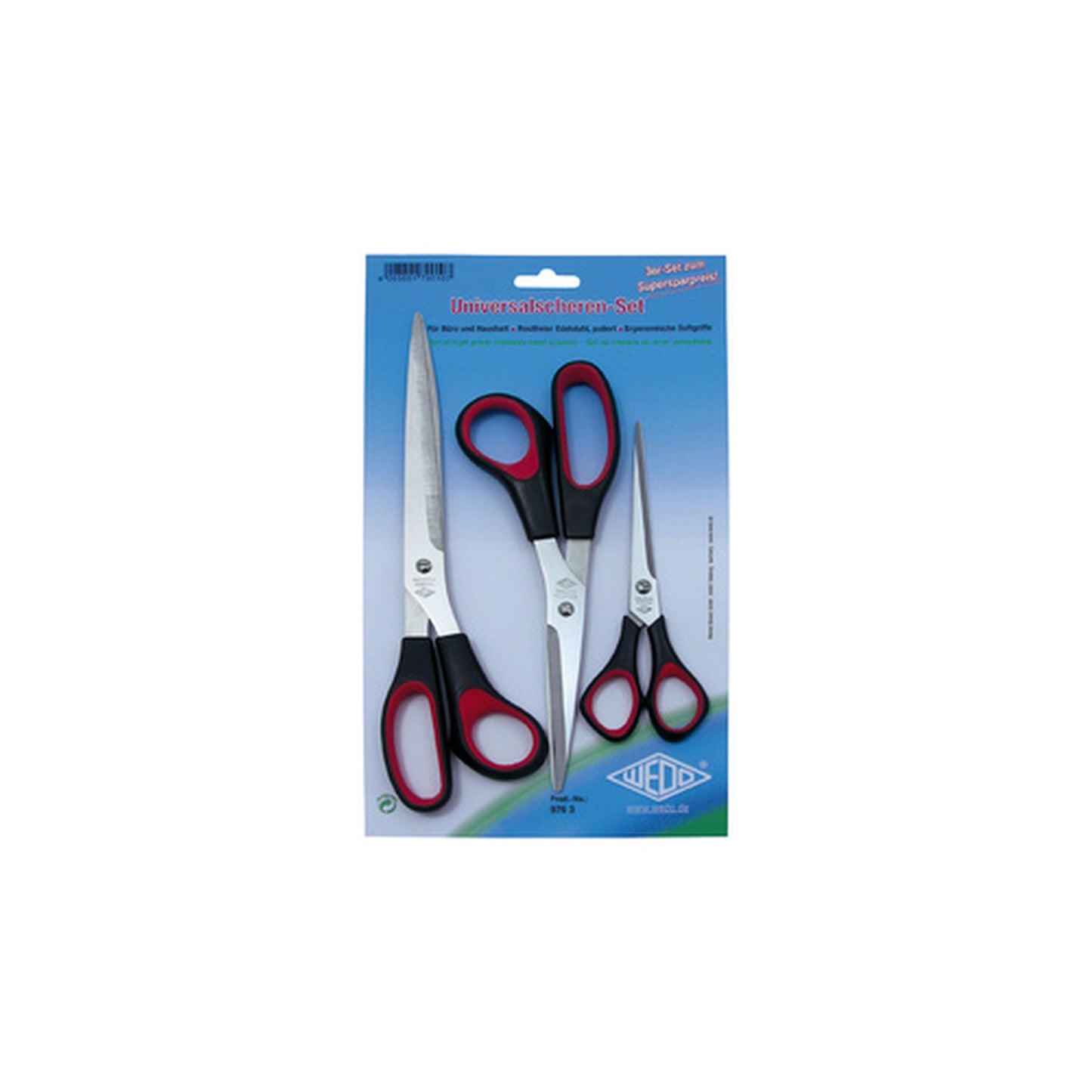 WEDO Kit de ciseaux universels, 3 pièces, 160 / 210 / 255 mm