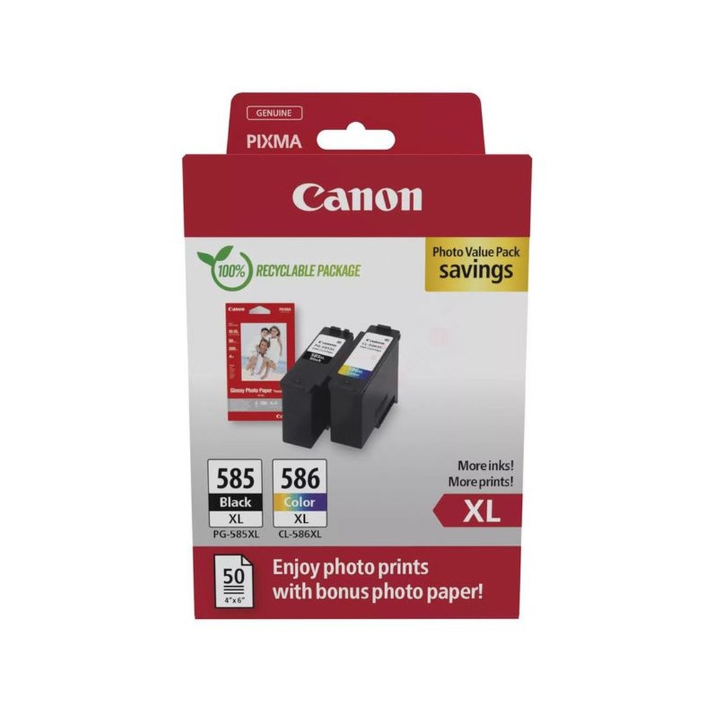 Cartouches d'origines Canon 6204C005 / PG-585 XL/CL-586 XL - multipack 2 couleurs : noire, multicouleur