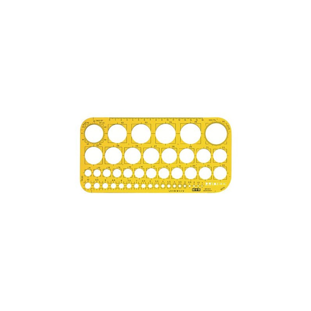 M+R Trace-cercles 1-36 mm, jaune transparent