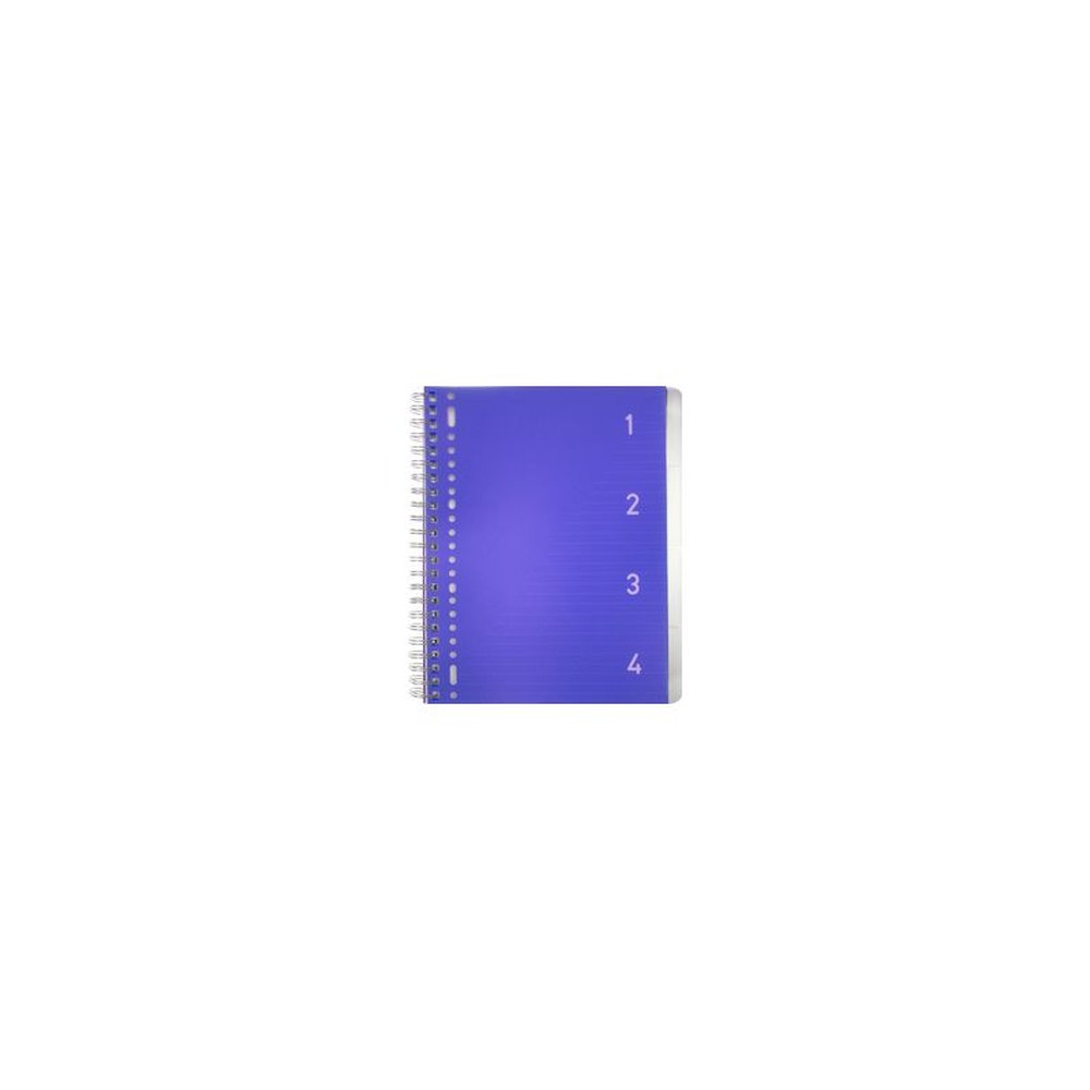 kangaro Cahier à spirale 4en1, A4, ligné, 200 pages, bleu