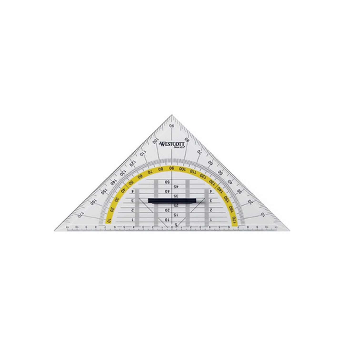 WESTCOTT Equerre géométrique, hypoténuse: 220 mm, poignée