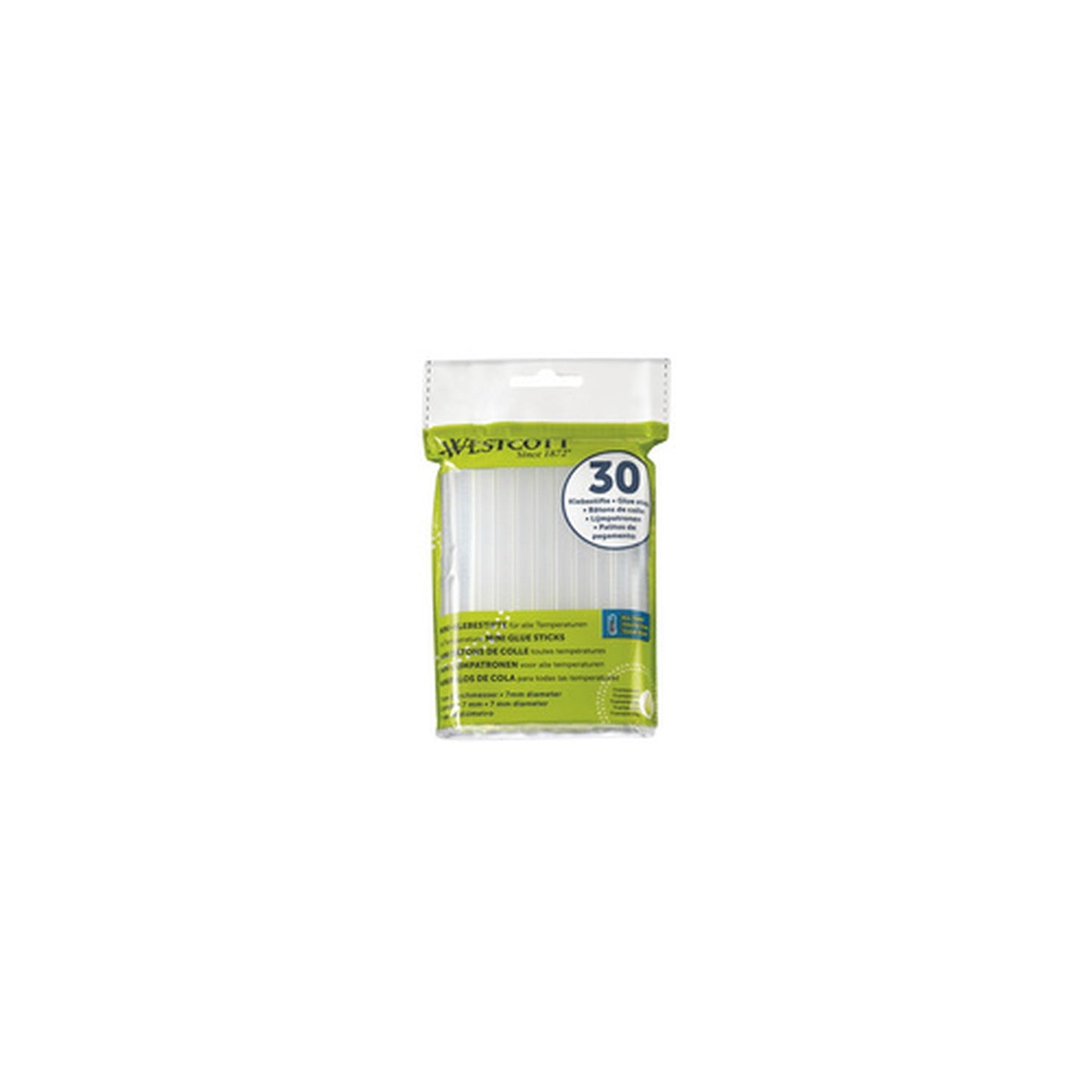 WESTCOTT Bâtons de colle à chaud, diamètre: 7 mm, 30 pièces