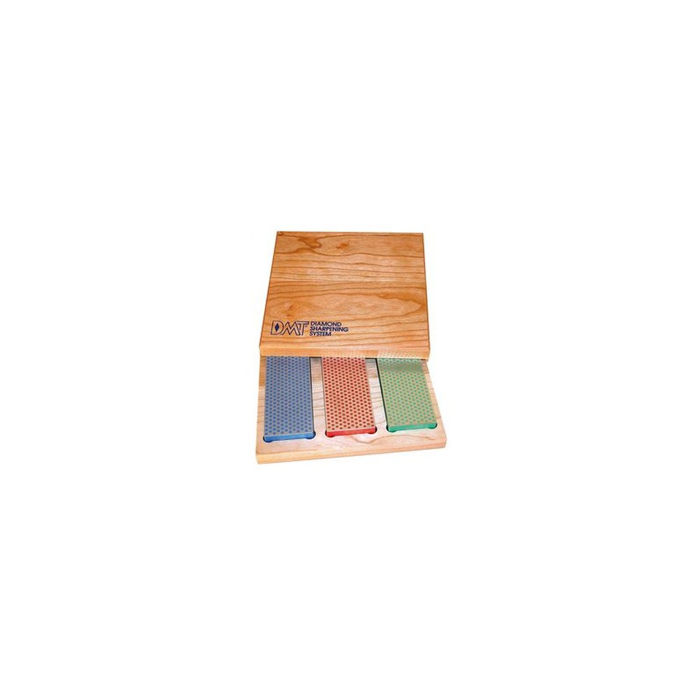 DMT Kit de pierres à aiguiser diamant, boîte en bois, 3 pcs
