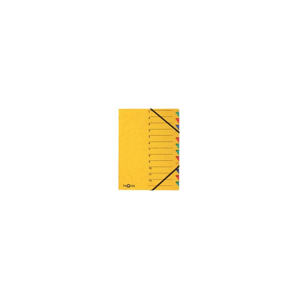 PAGNA trieur "EASY", A4, carton, 12 compartiments, jaune